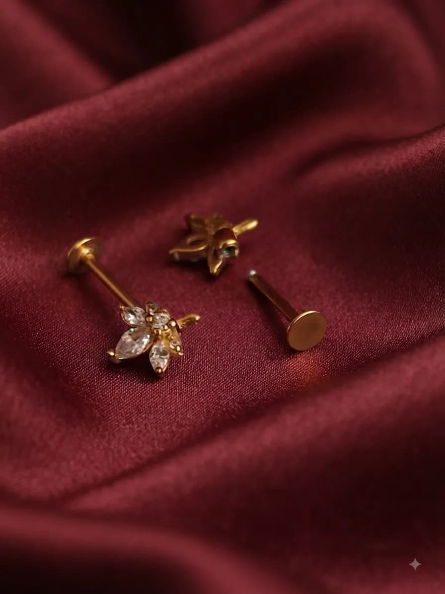 leaf helix shape stud